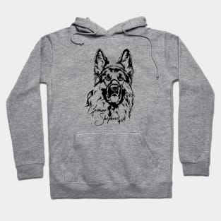 Funny Proud German Shepherd dog portrait Hoodie